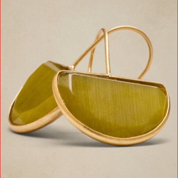 Crescent Stone Drop Earrings (NWT) - Picture 3 of 9